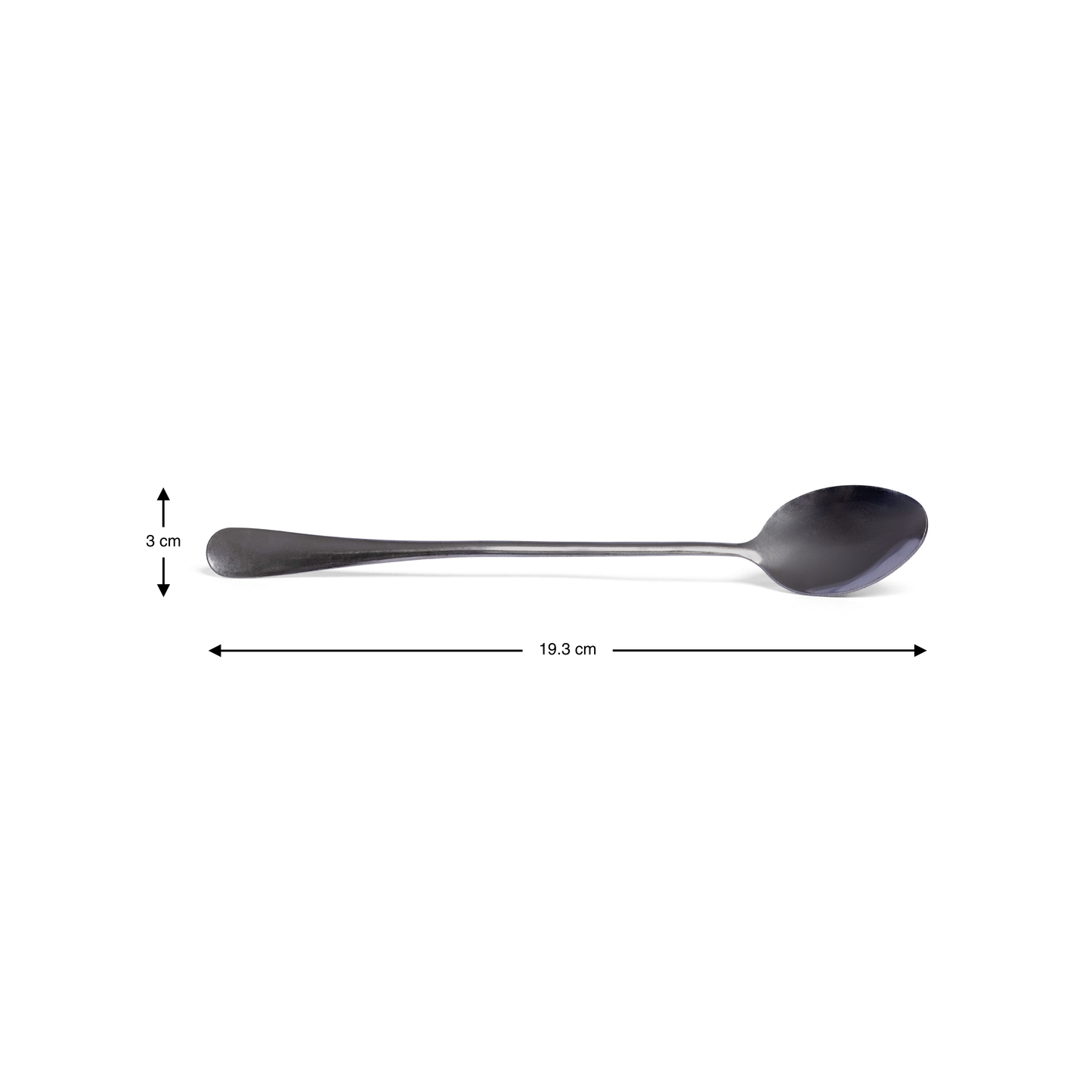 Long handled silver dessert spoon designed for sundaes ice cream milkshakes desserts and sweet treats