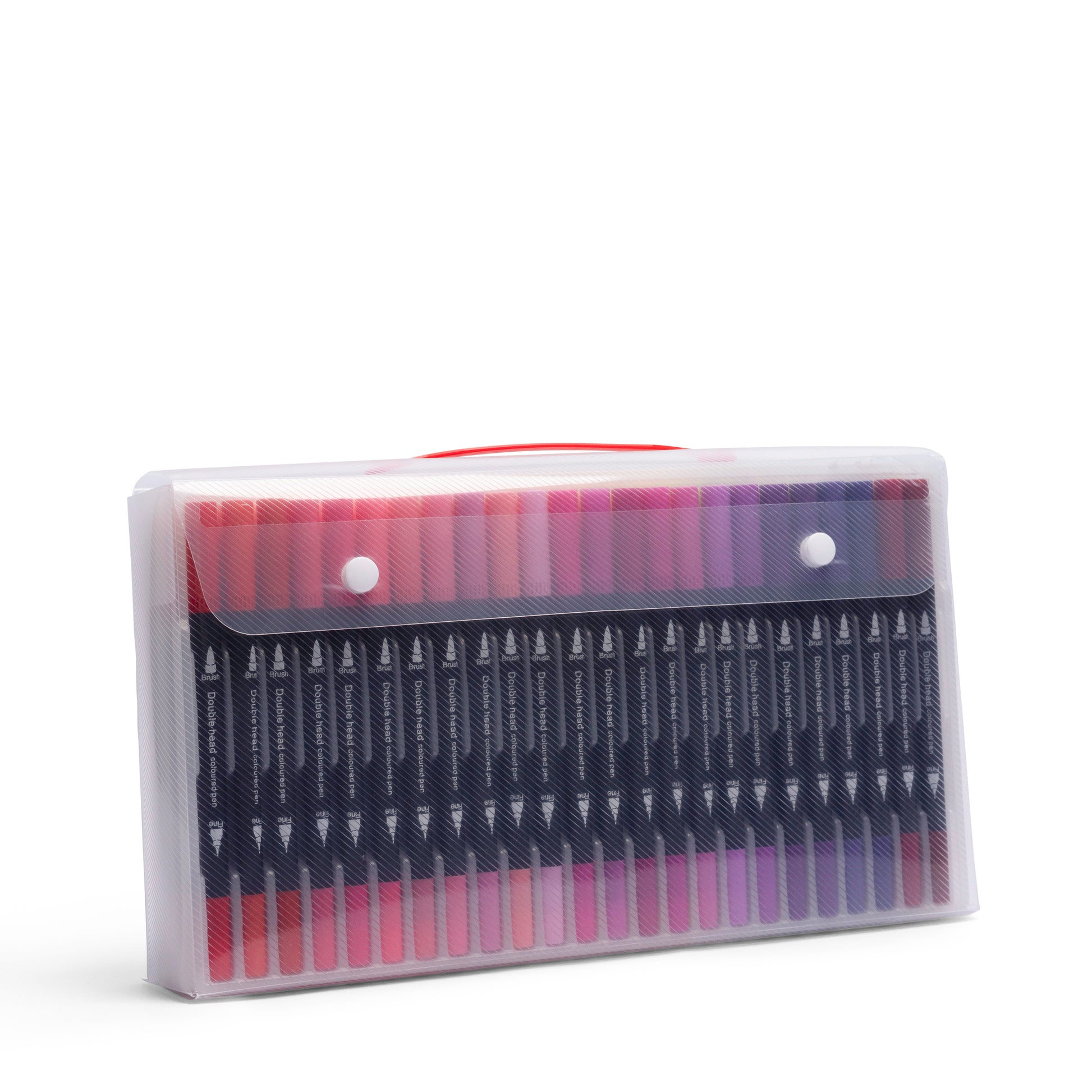 120 dual-tip pen set in a storage case featuring a wide range of colours for colouring drawing lettering and creative projects