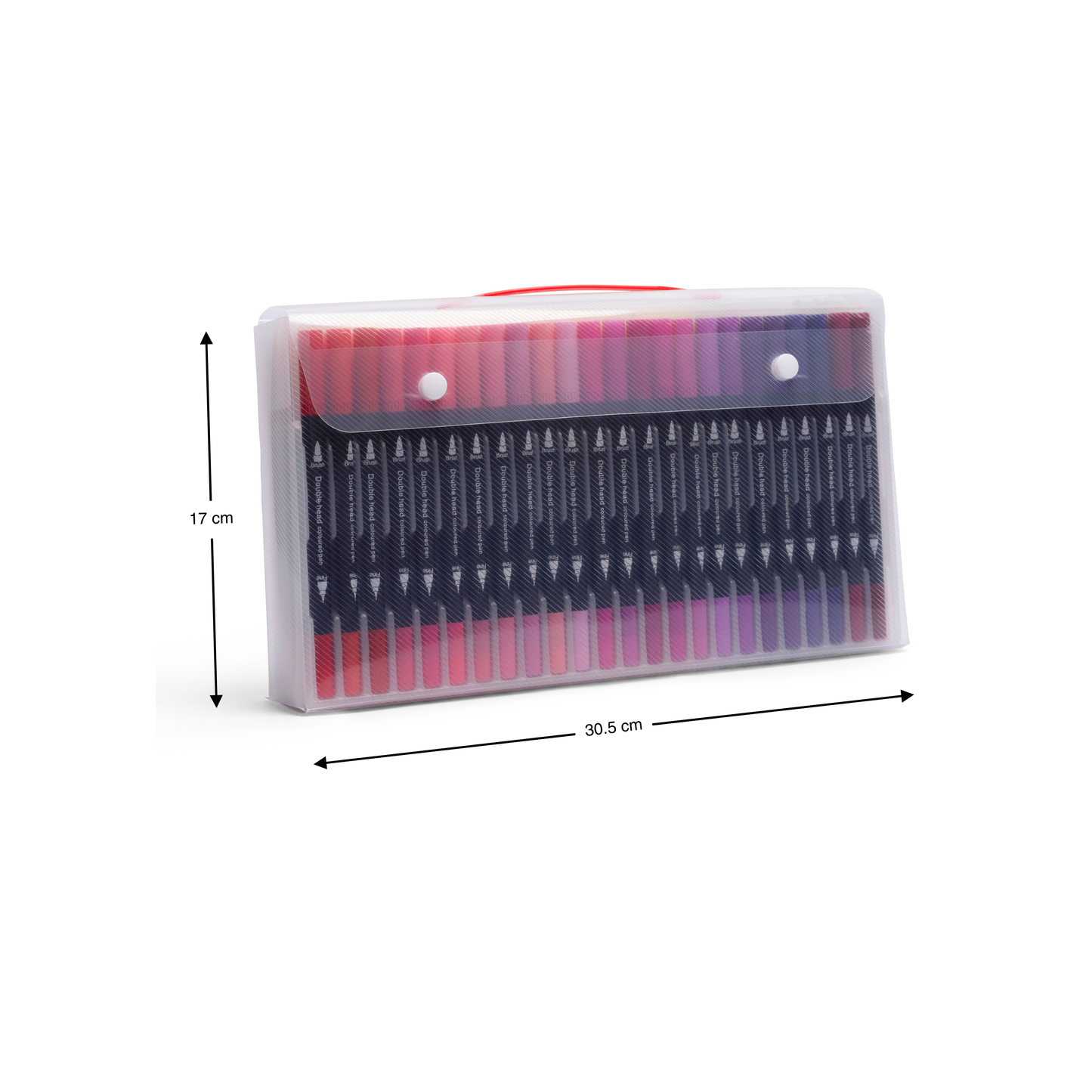 120 dual tip pens with brush and fine liner tips in a clear carry storage case for colouring books journaling drawing illustration and creative projects