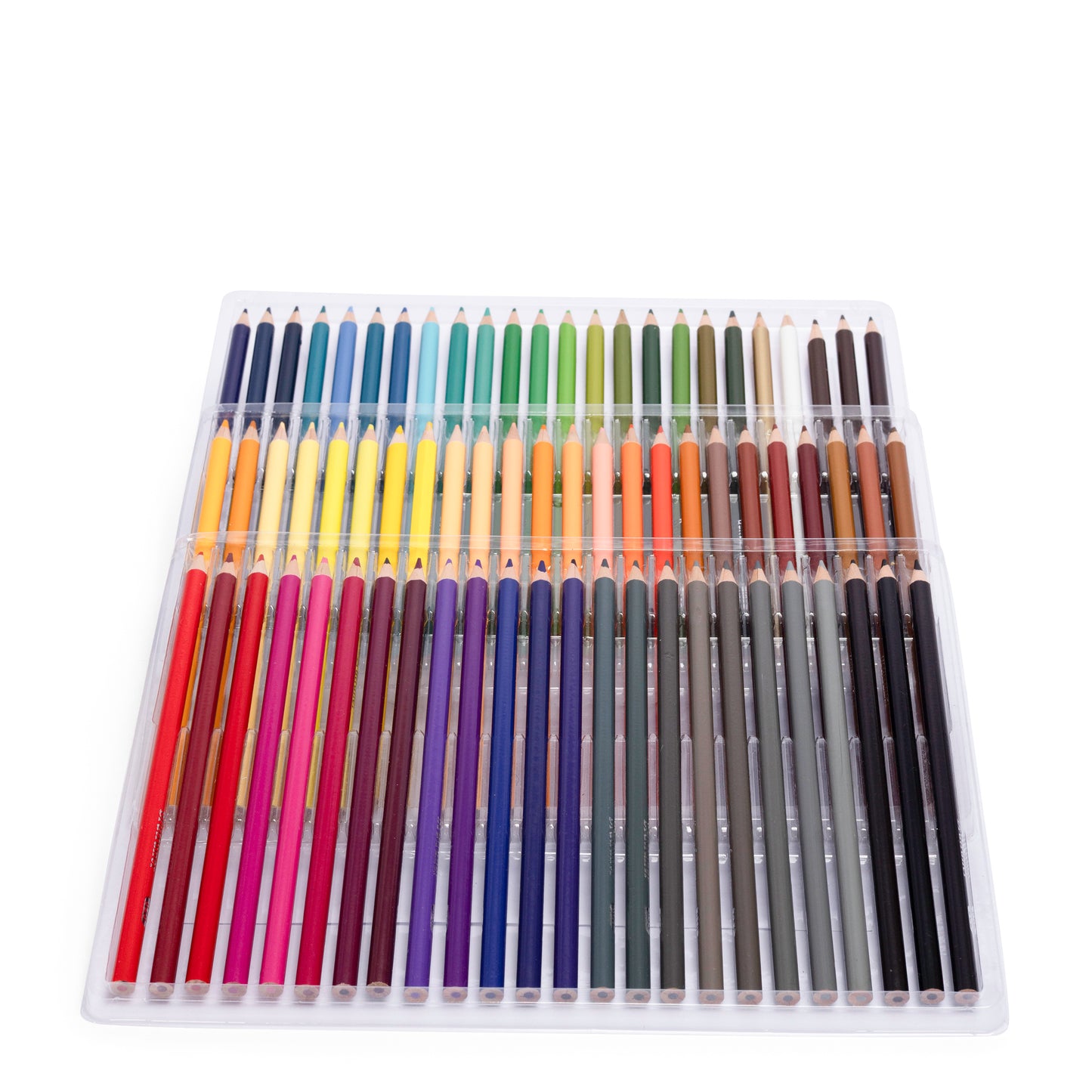 Open 72 watercolour pencils set displaying a wide range of vibrant colours for colouring books drawing blending shading and creative art projects