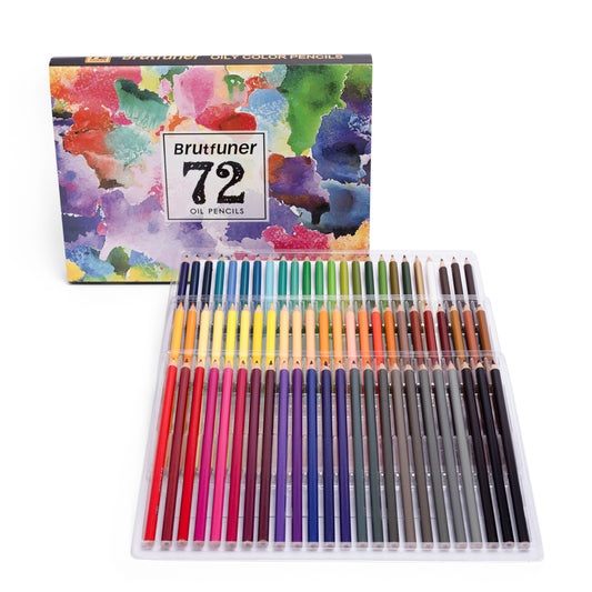 72 oil pencils set with a wide range of vibrant colours ideal fro colouring books drawing blending shading and creative art projects