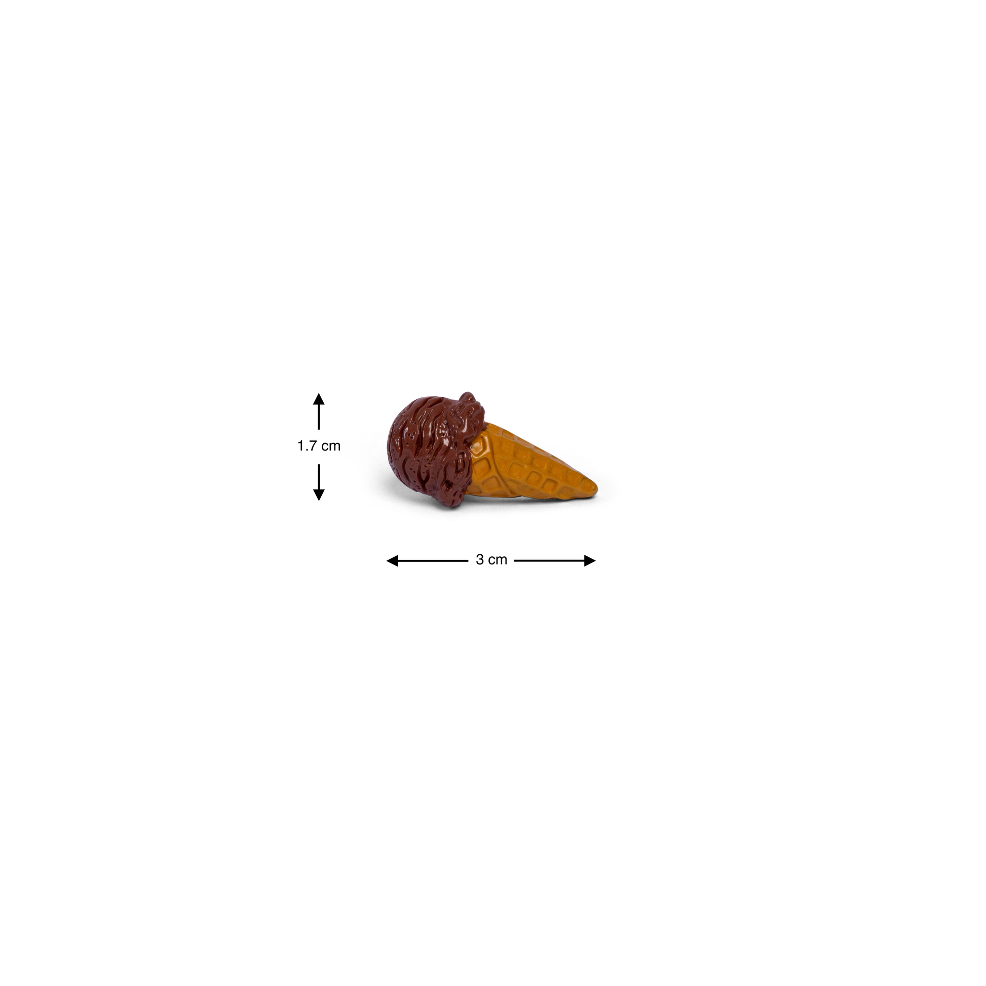 Chocolate ice cream pin badge featuring a chocolate ice cream scoop in a waffle cone