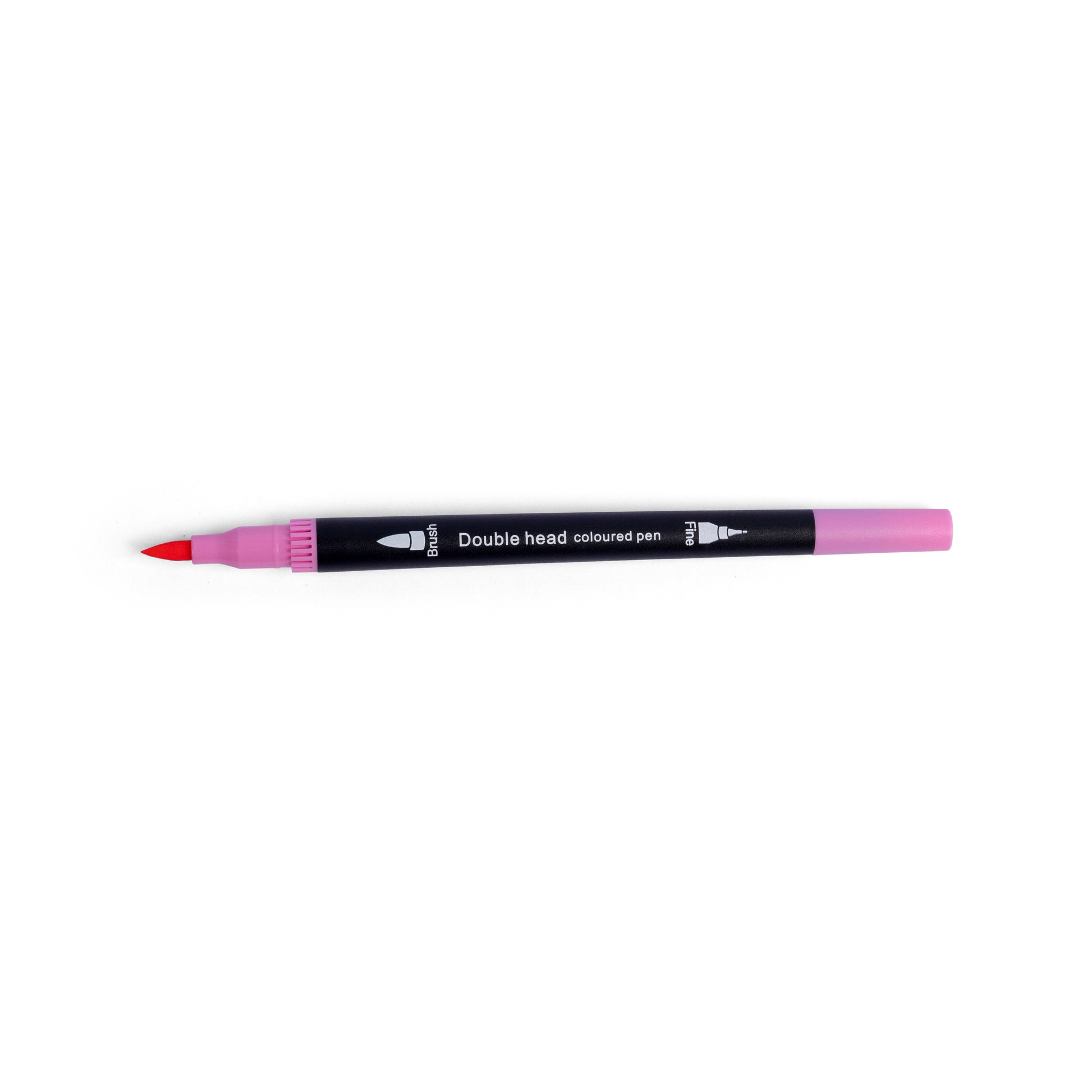Magenta dual tip colouring pen showing brush tip for colouring books drawing journaling and creative art projects