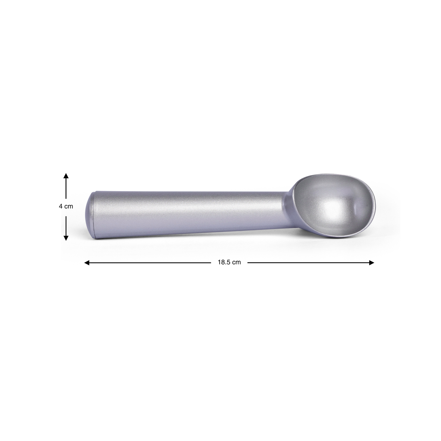 Silver aluminium ice cream scoop for serving ice cream gelato sorbet and frozen desserts