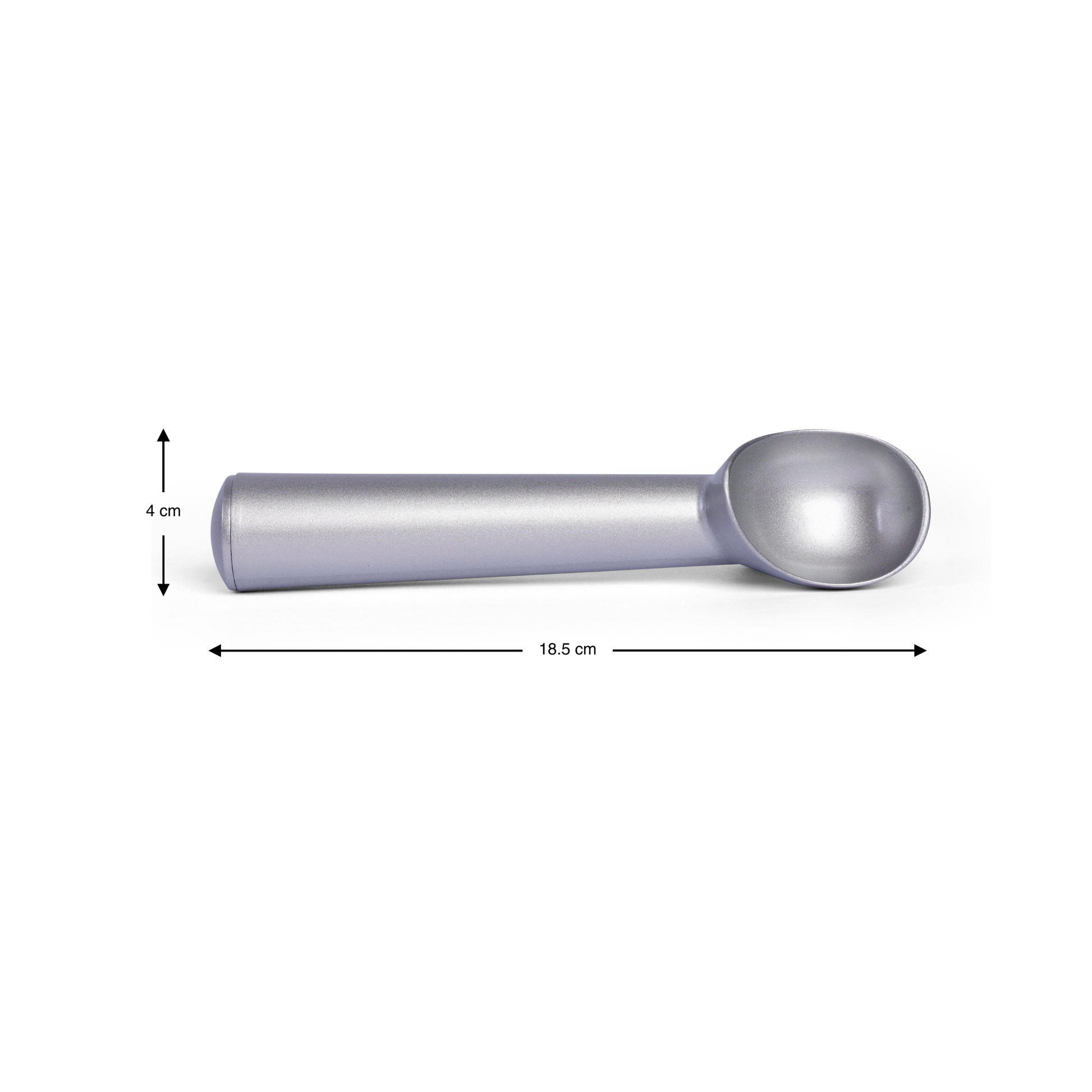 Silver aluminium ice cream scoop for serving ice cream gelato sorbet and frozen desserts