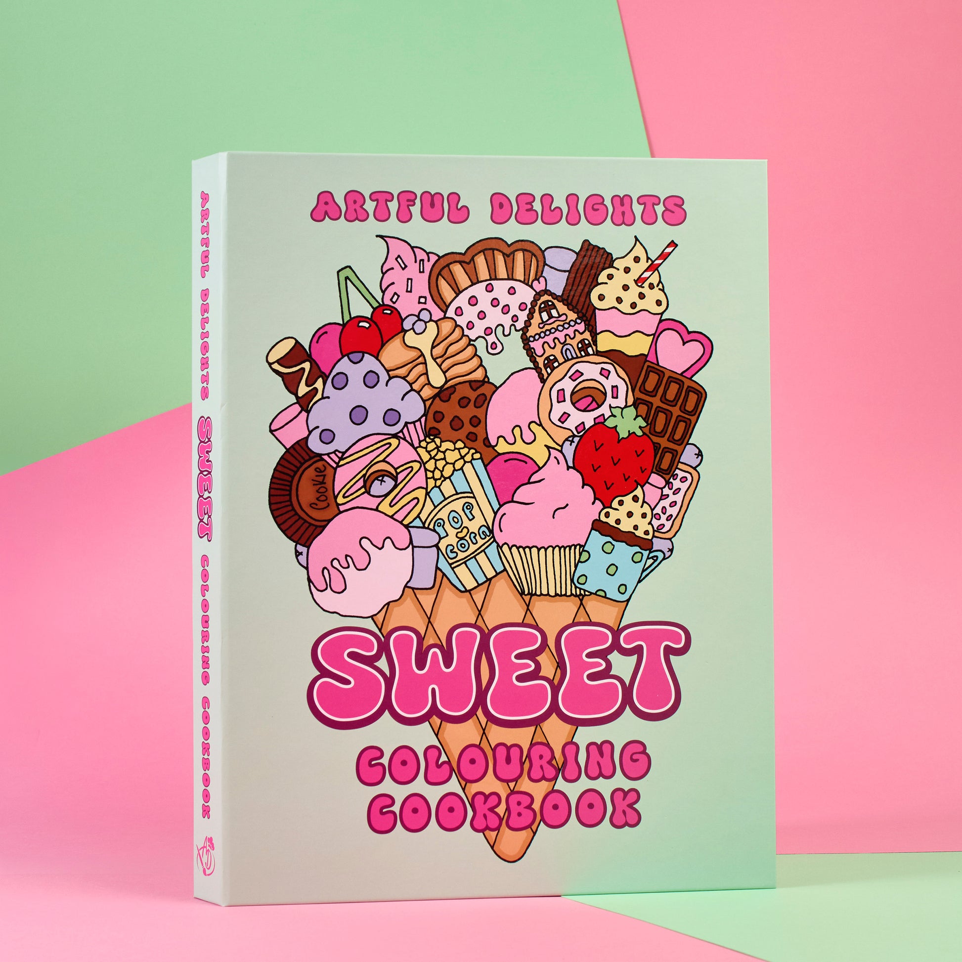 Sweet Colouring Cookbook by Artful Delights featuring dessert illustrations colouring cookbook for kids teens and uni students interactive colouring cookbook baking and colouring activity book dessert recipe colouring book creative cookbook with sweet treats colouring and baking book UK colouring cookbook