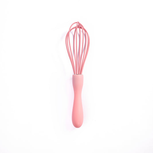 Pink Silicone whisk for baking mixing cake batter cupcake and dessert making